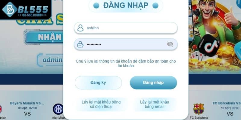 Điều cần nhớ khi đăng nhập BL555 đảm bảo an toàn